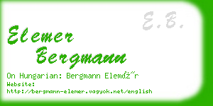 elemer bergmann business card